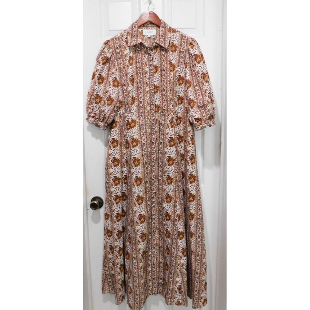 Livro Rosie Shirtdress Cotton Dress Size Large Maxi Woman - Picture 2 of 16